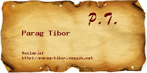 Parag Tibor névjegykártya